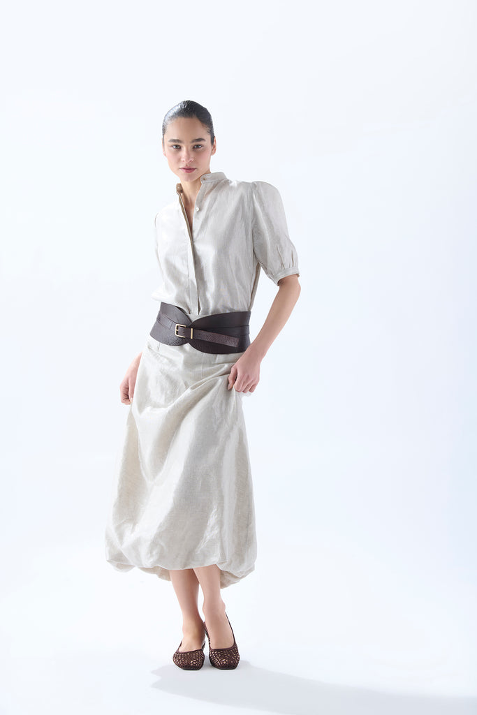 Pollera Globo Lino Lurex