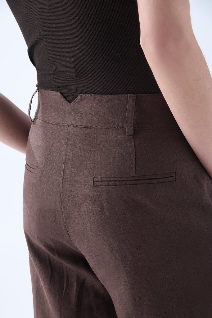 Pantalón Cristina Lino Chocolate
