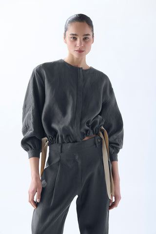 Chaqueta Canarias Lino Gris Antracita