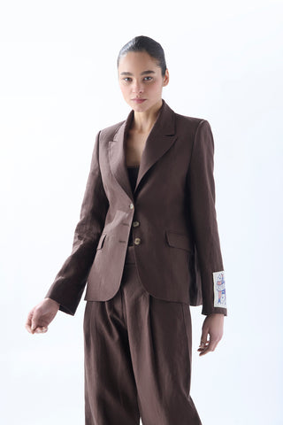 Blazer Tánger Lino Chocolate