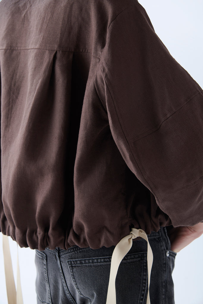 Chaqueta Canarias Lino Chocolate