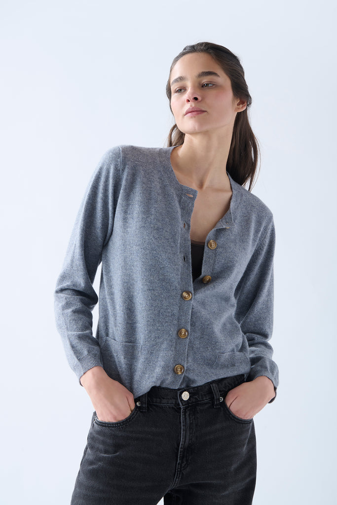 Cardigan Cashmere Gris