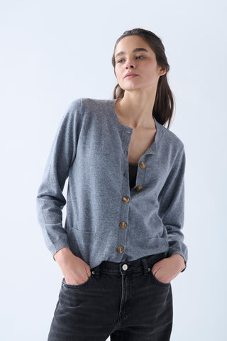 Cardigan Cashmere Gris