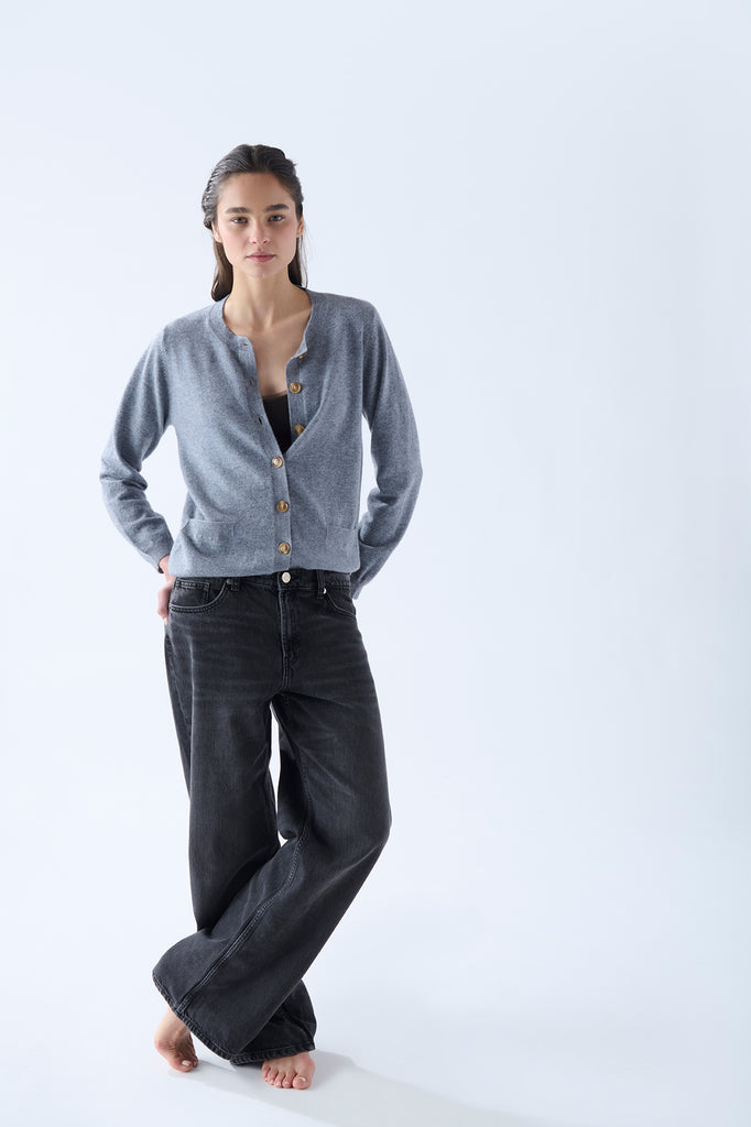 Cardigan Cashmere Gris