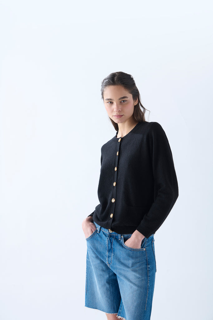 Cardigan Cashmere Negro