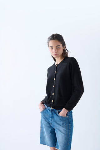 Cardigan Cashmere Negro