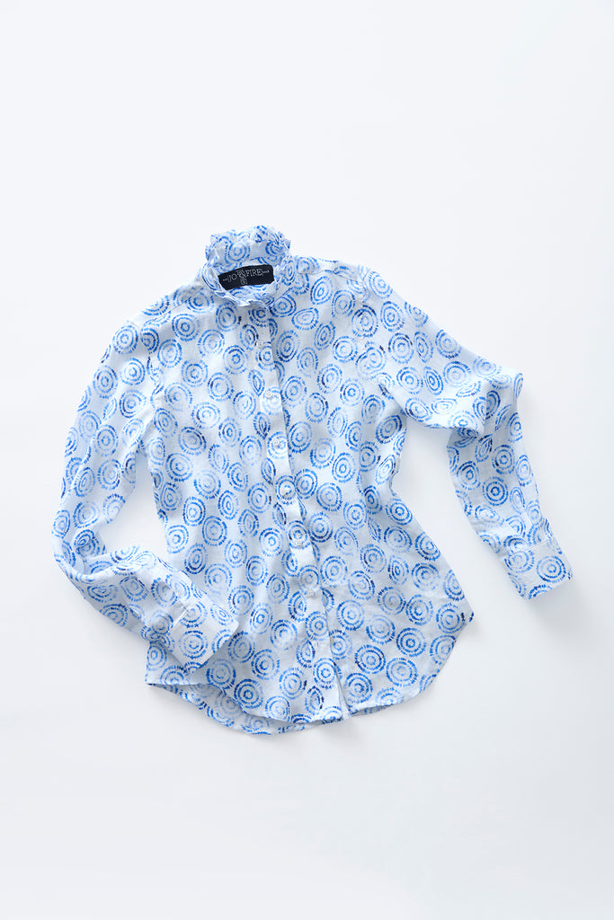 Camisa Vuelos Tie-dye Azul