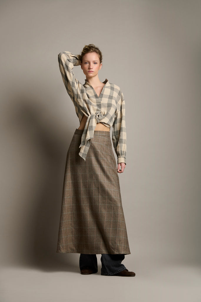 Pollera Tao Príncipe de Gales Camel