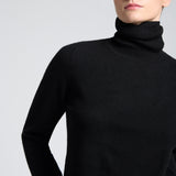 Sweater Cashmere Cuello Alto Negro