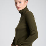 Sweater Cashmere Cuello Alto Verde