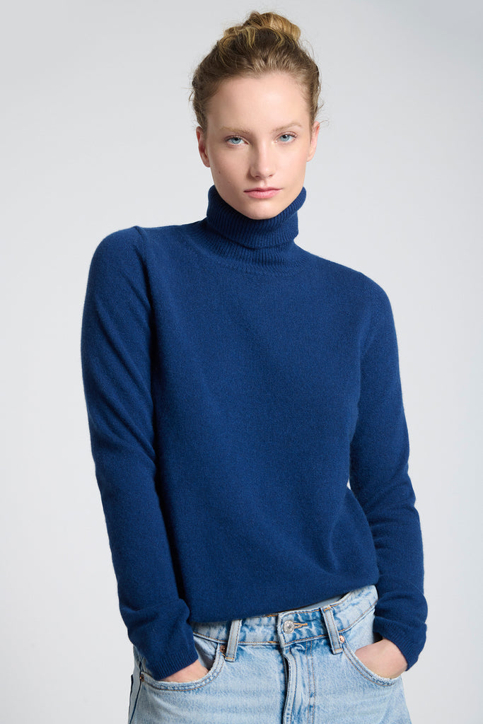 Sweater Cashmere Cuello Alto Midnight