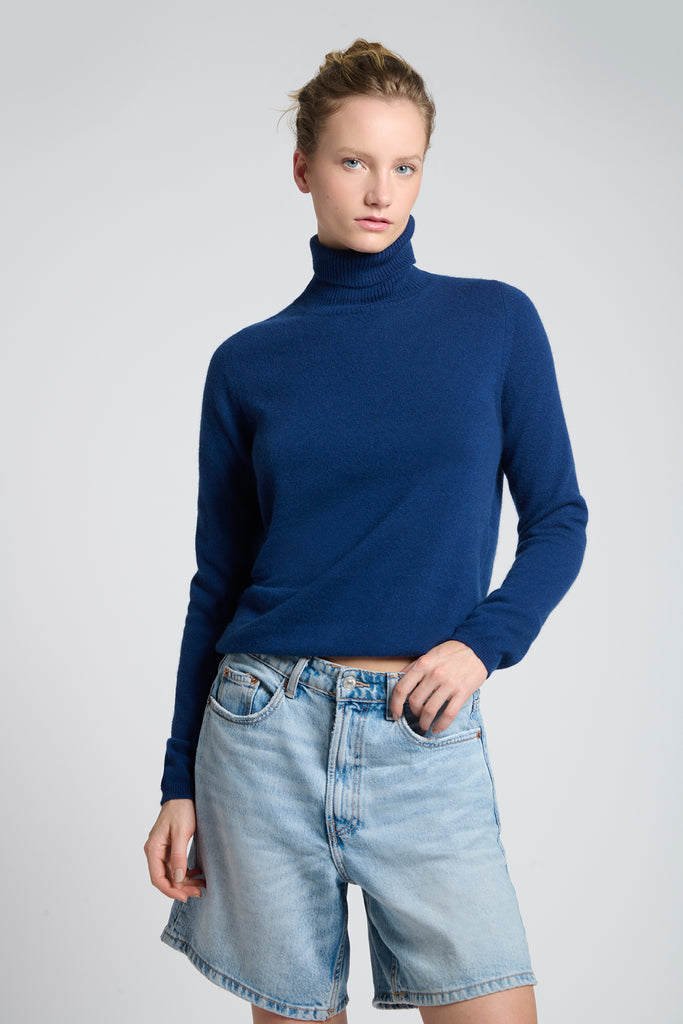 Sweater Cashmere Cuello Alto Midnight