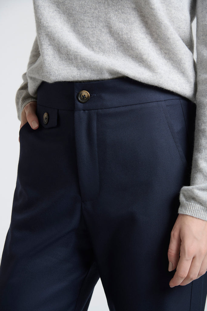 Pantalón Lorenzo Lana Super 140 Azul Marino