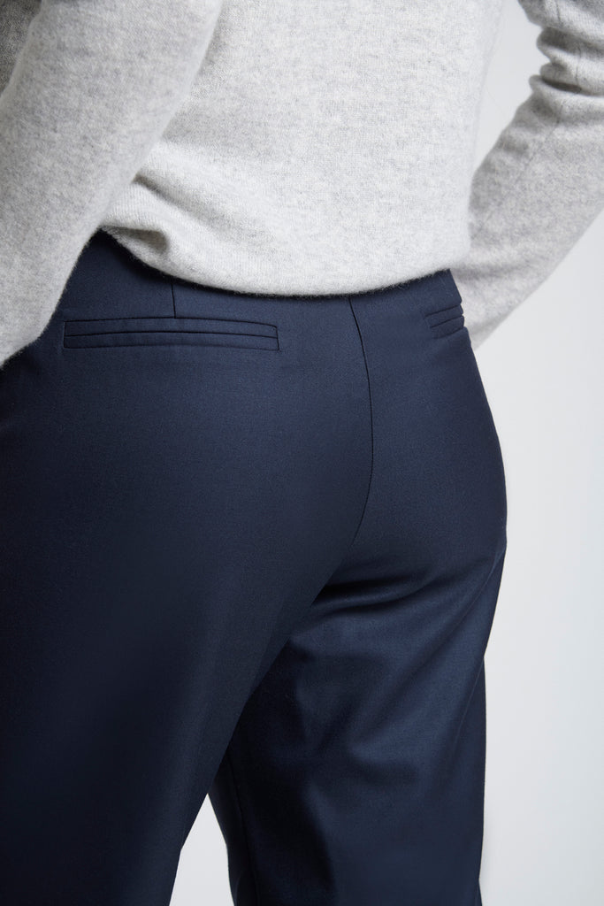 Pantalón Lorenzo Lana Super 140 Azul Marino