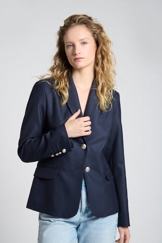 Blazer New Paris Lana Super 140 Azul Marino
