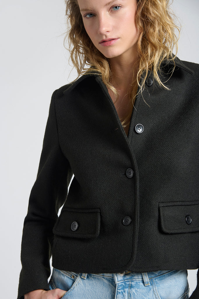 Chaqueta Berna Lana Negra