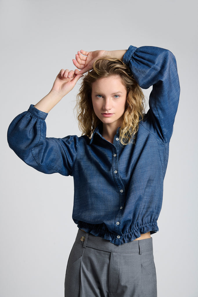 Blusa Mia Manga Larga Denim