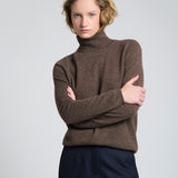 Sweater Cashmere Cuello Alto Chocolate