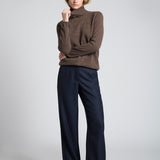 Sweater Cashmere Cuello Alto Chocolate