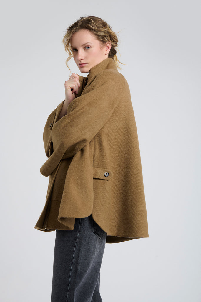 Chaquetón Zurich Lana Espiga Camel