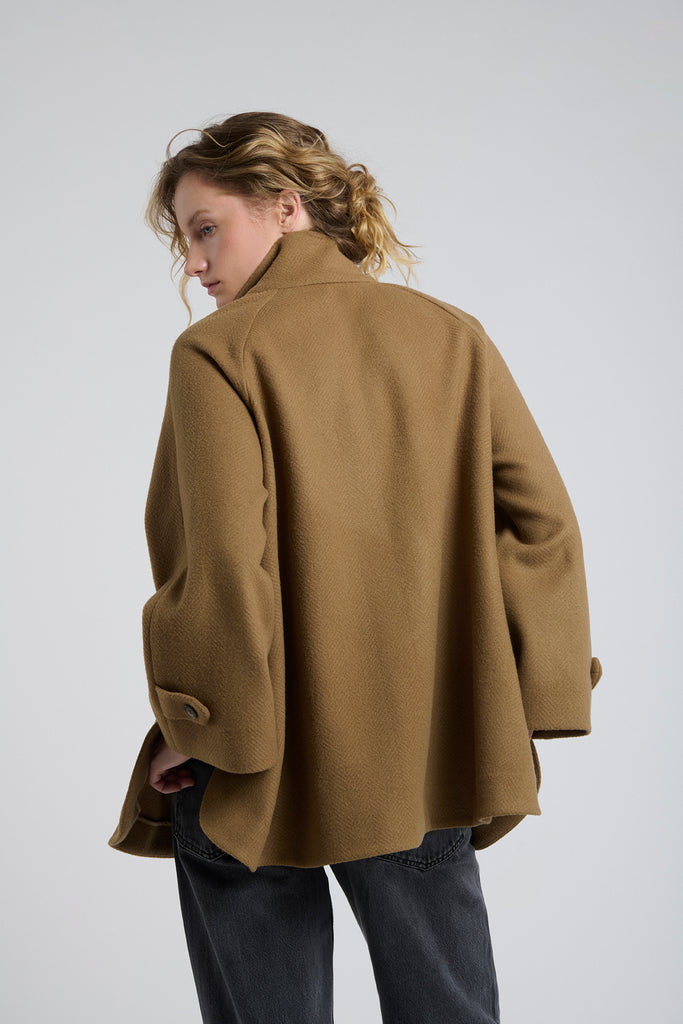Chaquetón Zurich Lana Espiga Camel