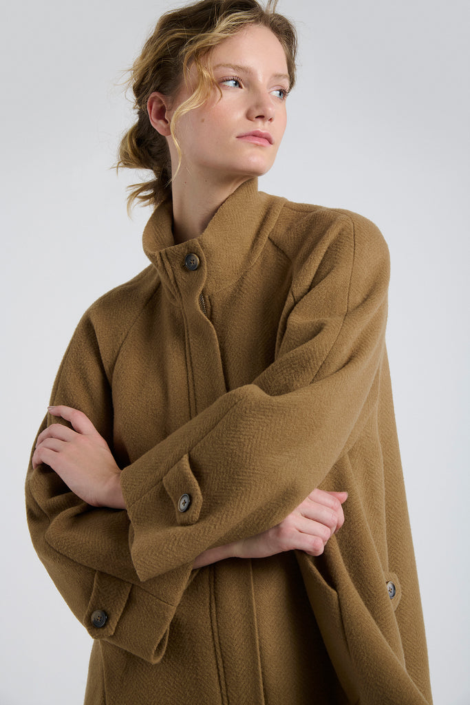 Chaquetón Zurich Lana Espiga Camel