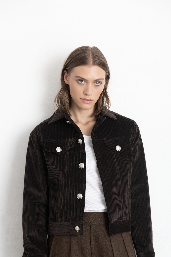 Chaqueta Kika Cotelé Chocolate