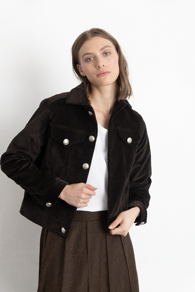 Chaqueta Kika Cotelé Chocolate