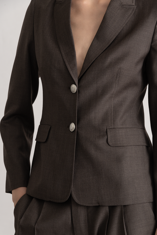 Blazer New París Lana Fría Chocolate