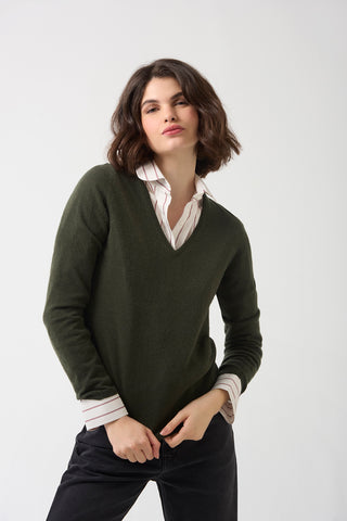 Sweater C/V Cashmere Oliva