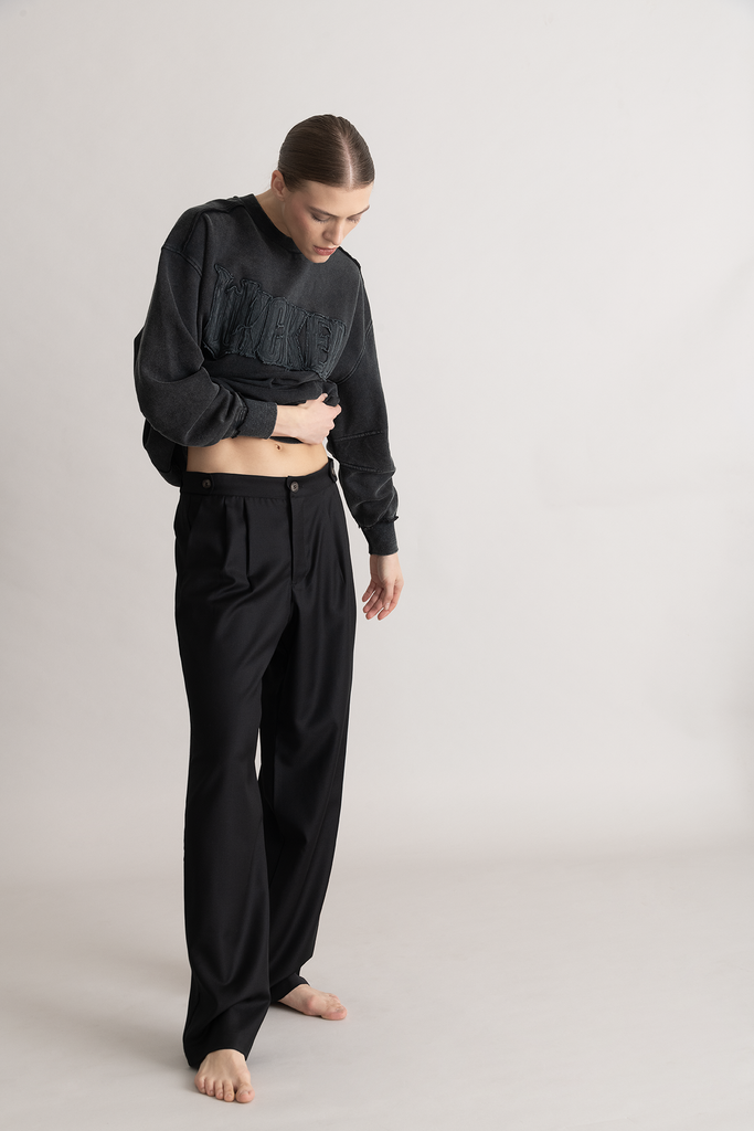 Pantalón George Lana Delgada Negro