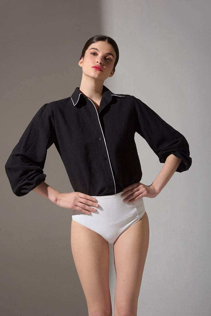 Blusa Renata Negra vivo Blanco