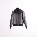 Chaqueta Bomber Lana Sal y Pimienta Gris