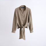 Blusa Ema Príncipe de Gales Beige y Negro