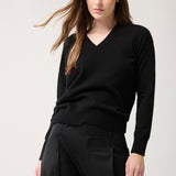 Sweater Cashmere Cuello V Negro