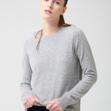 Sweater Cashmere Cuello Redondo Gris Claro