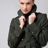 Trench Lana Sal y Pimienta Verde