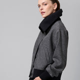 Chaqueta Bomber Lana Sal y Pimienta Gris