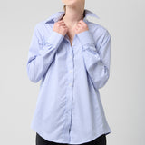 Camisa Luz Rayada Celeste