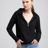 Hooded Zip Cashmere Negro