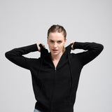 Hooded Zip Cashmere Negro