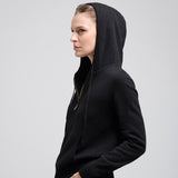 Hooded Zip Cashmere Negro