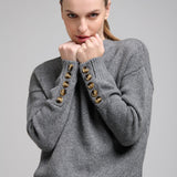 Sweater Yak Botones Manga Gris