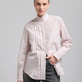 Camisa Julieta Rayada Burdeo