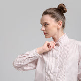 Camisa Julieta Rayada Burdeo