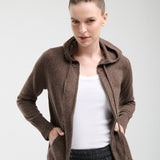 Hooded Zip Cashmere Chocolate