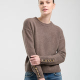 Sweater Yak Botones Manga Chocolate