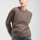 Sweater Yak Botones Manga Chocolate
