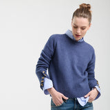Sweater Yak Botones Manga Azul