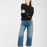 Sweater Yak Botones Manga Negro